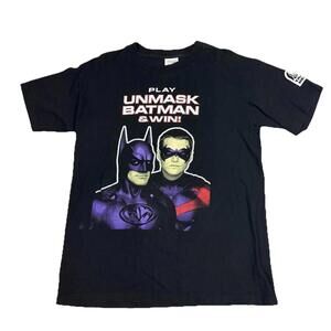 Vintage Unmask Batman T Shirt Pepsi Taco Bell Wild Oats USA Mens Large